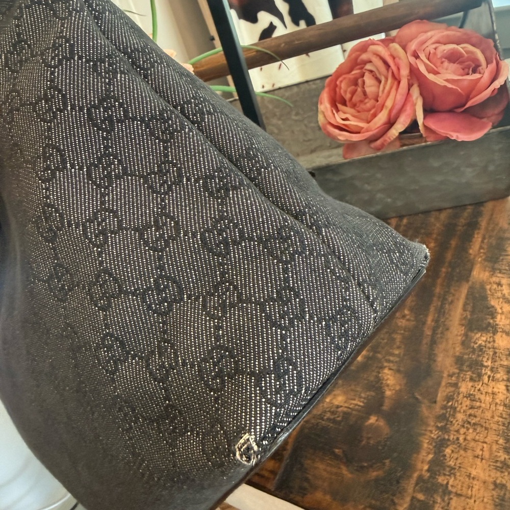 Gucci Black Monogram Shoulder Tote with Silver Hardware 81243204991 - Picture 12 of 12
